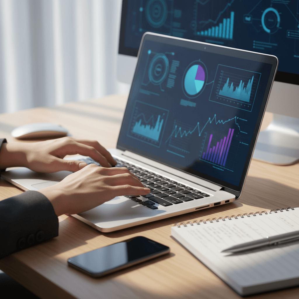 Professionnel examinant une stratégie de transformation digitale dans un bureau à Kinshasa